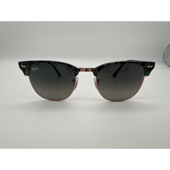 Ray Ban RB3016 Clubmaster Fleck Sunglasses Grey Green Gradient Gold trim - Picture 3 of 13